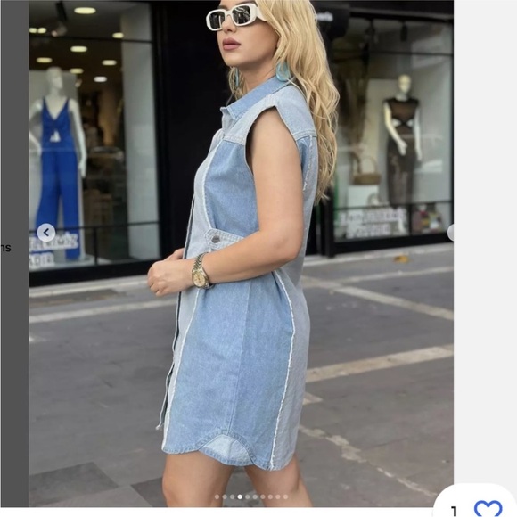 PATCHWORK Z1975 DENIM MINI DRESS - Picture 3 of 16